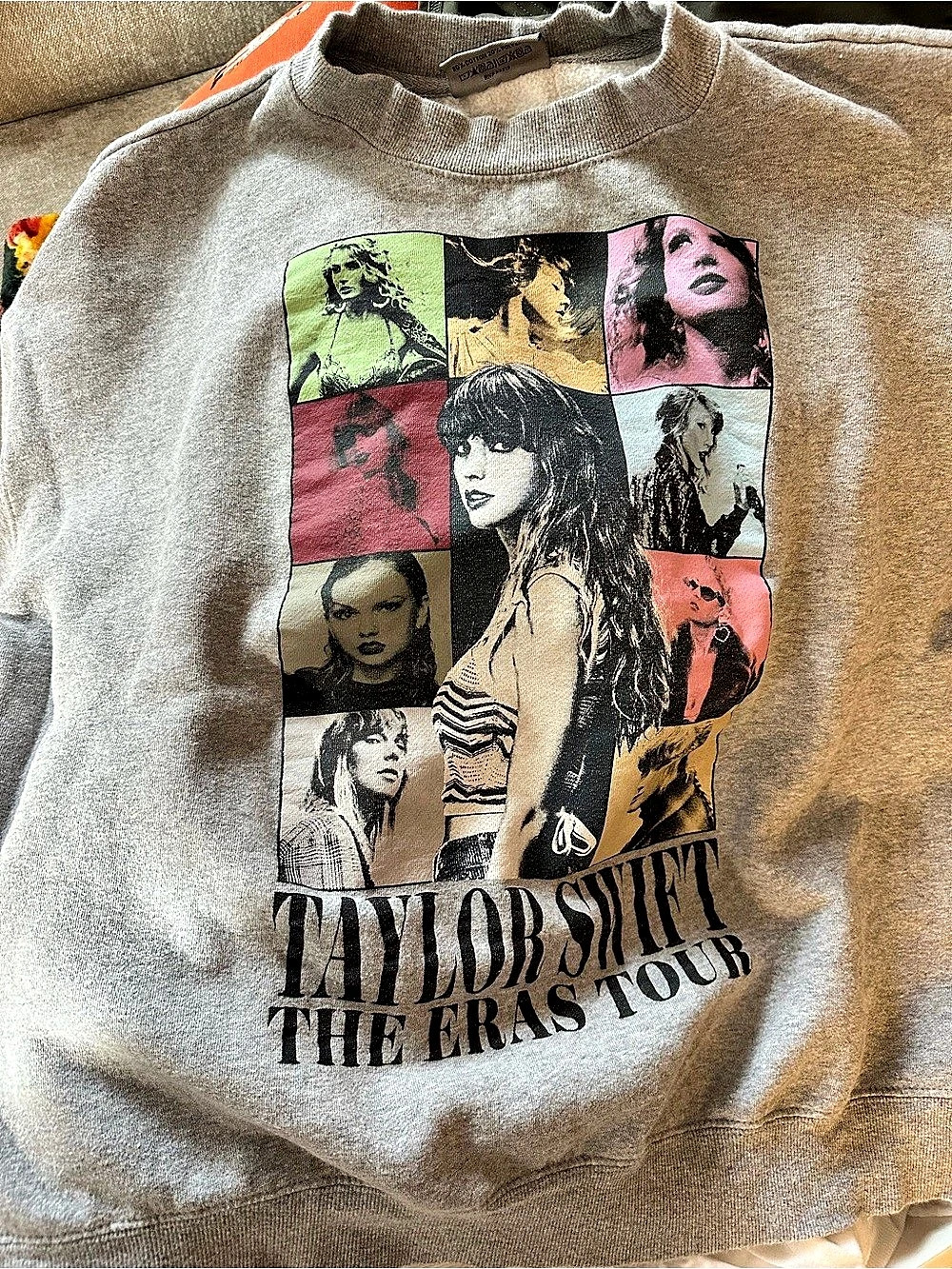 Taylor Swift The Eras Tour Photo Collage Crewneck Sweatshirt Photo Collage Gray